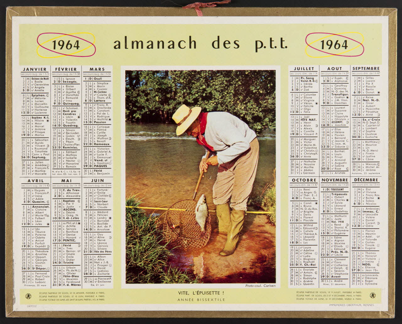 estampe 1964  almanach des p.t.t.  1964 1985.51.247 Photo