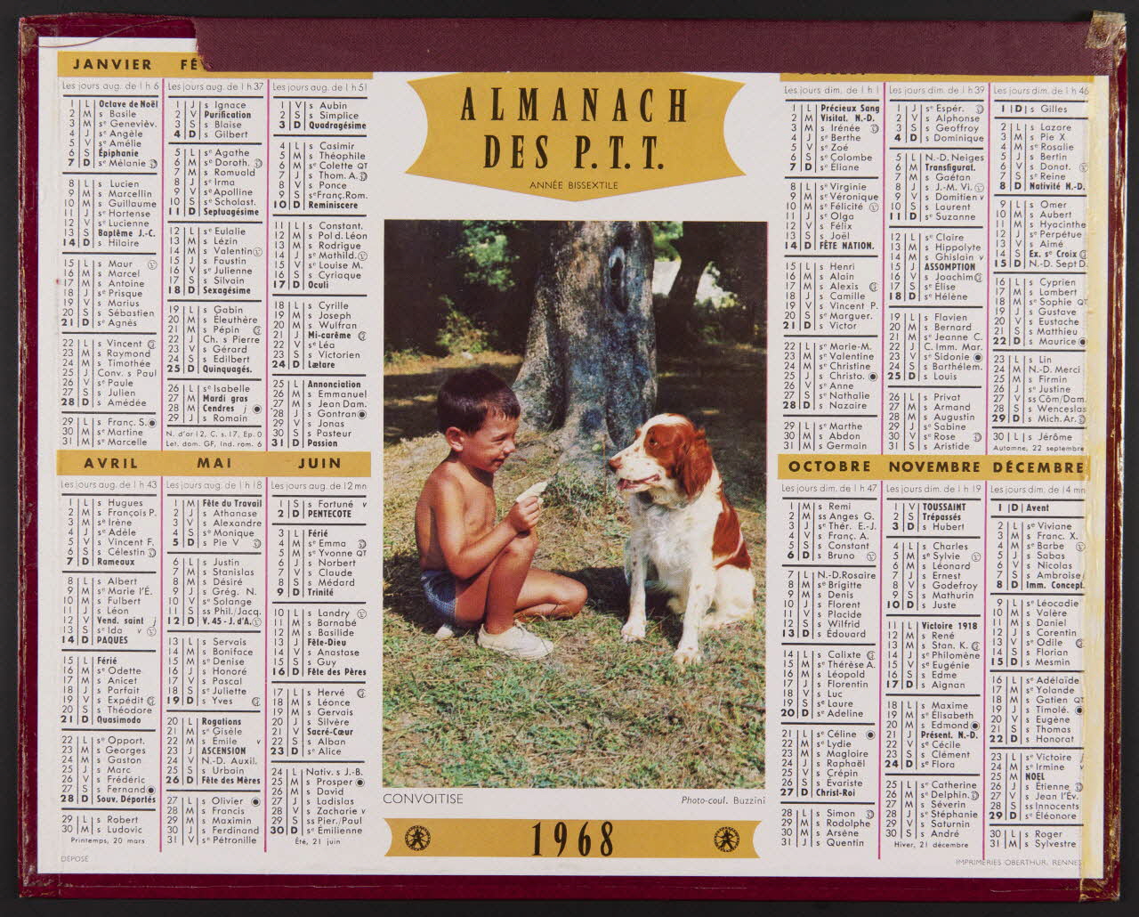 estampe ALMANACH  DES P.T.T.  1968 1985.51.256 Photo