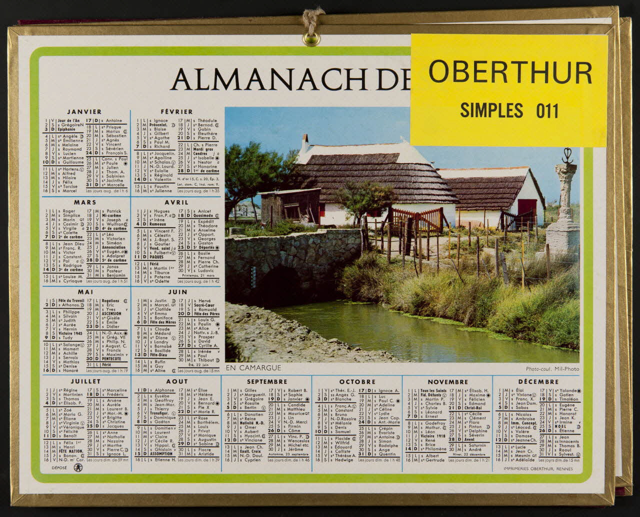 estampe 1971  almanach des p.t.t.  1971 1985.51.259 Photo