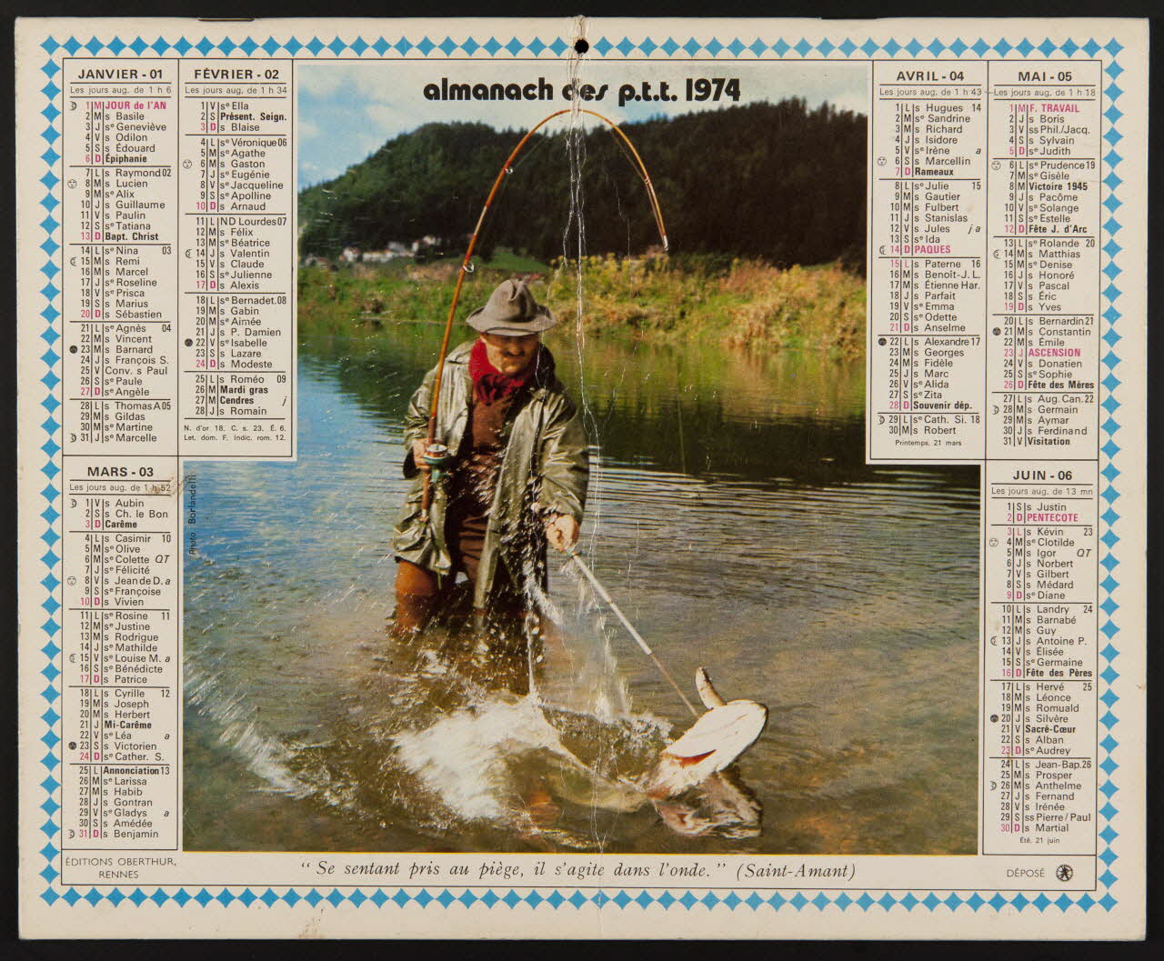 estampe almanach des p.t.t. 1974 1985.51.264 Photo