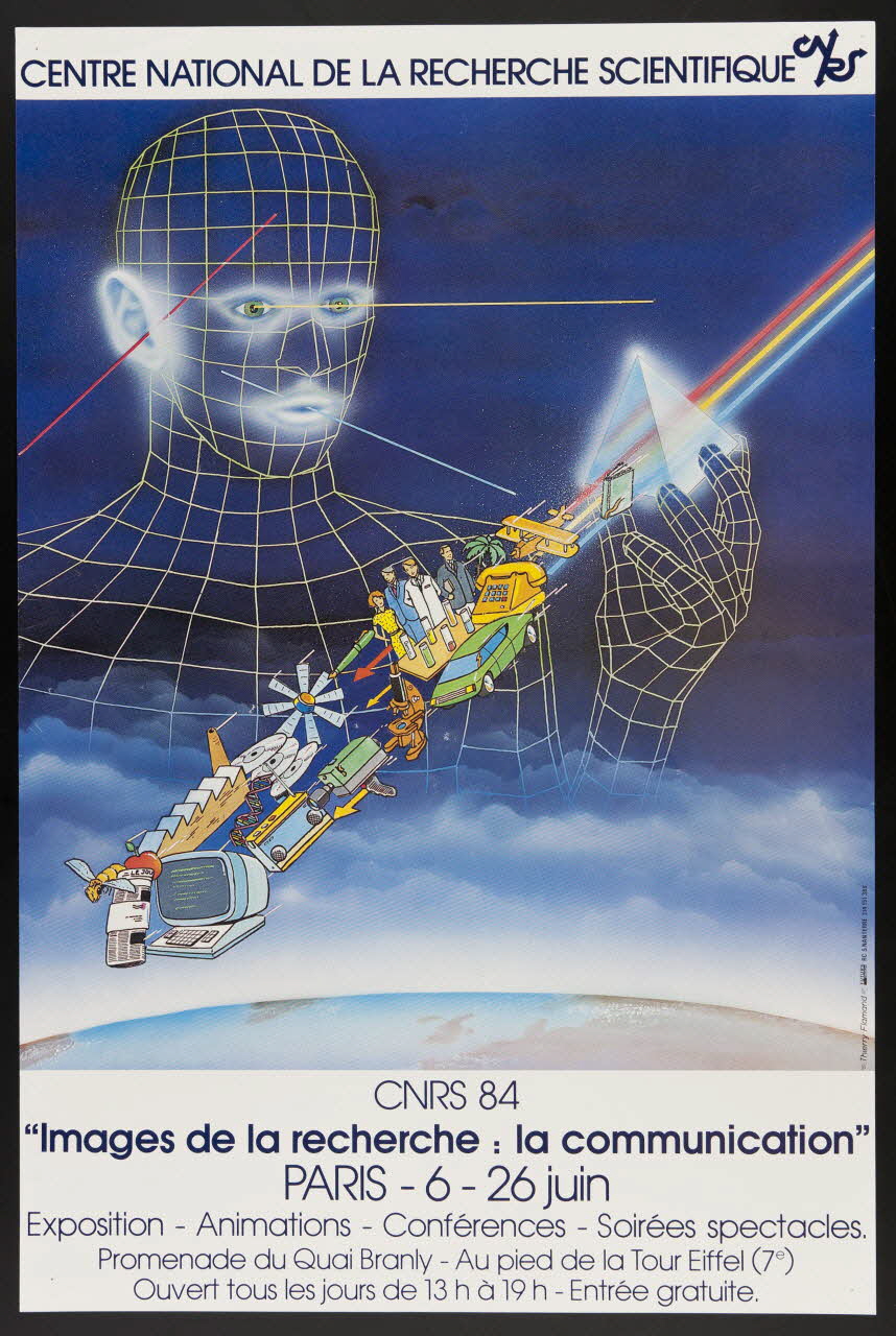 estampe CNRS 84  "Images de la recherche : la communication" 1985.51.286 Photo