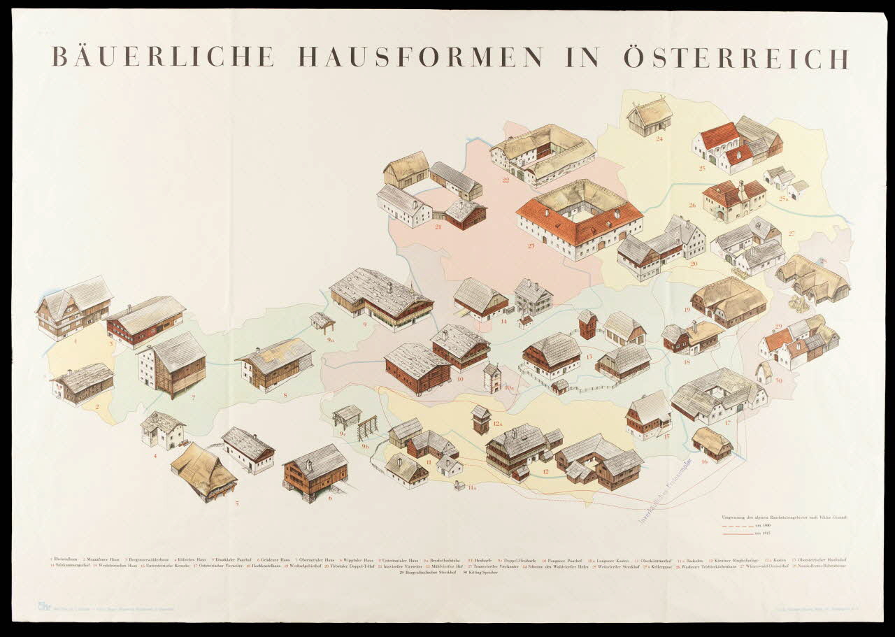 estampe BAUERLICHE HAUSFORMEN IN OSTERREICH 1985.51.303 Photo