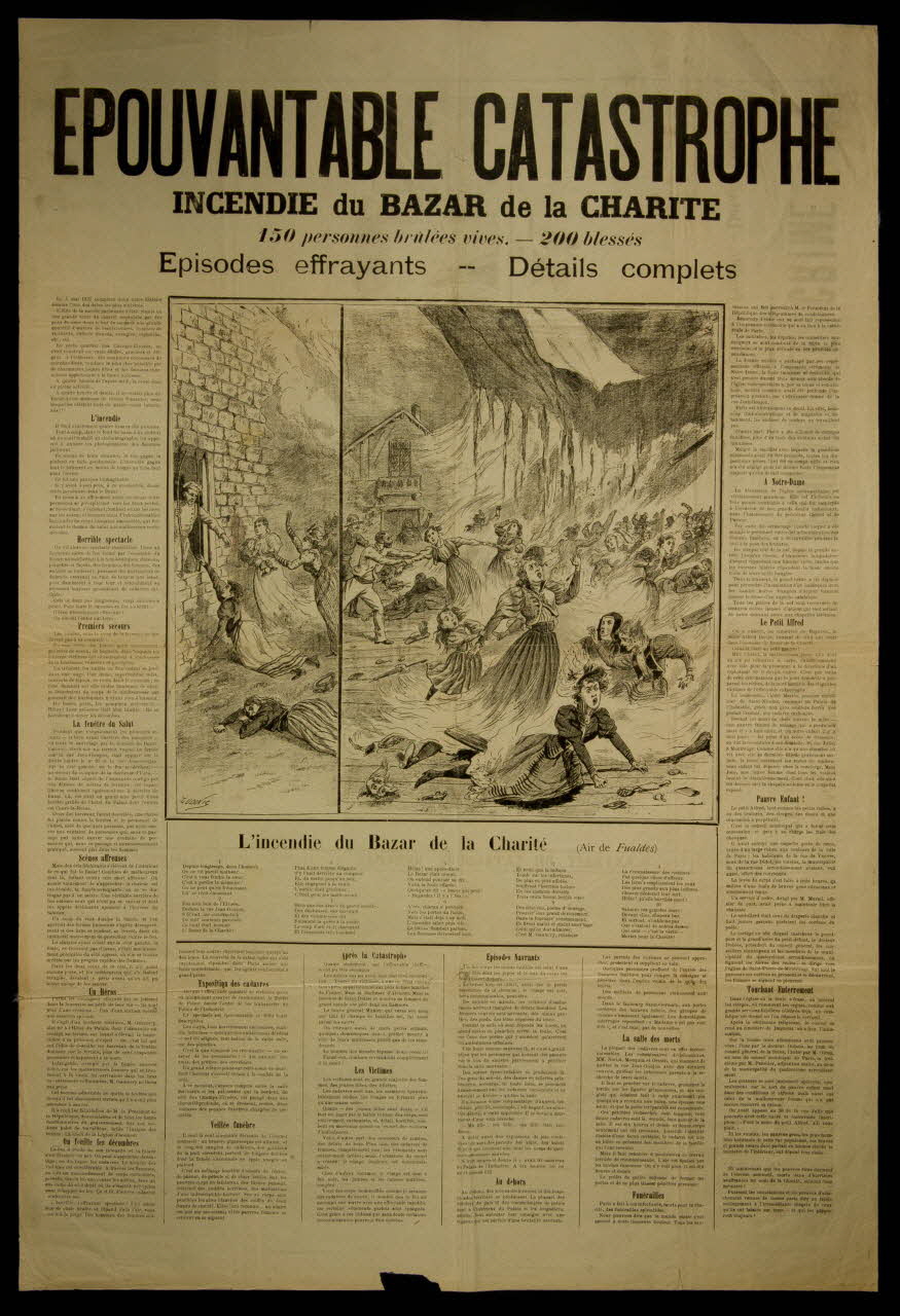 estampe EPOUVANTABLE CATASTROPHE  INCENDIE du BAZAR de la CHARITE 1985.51.308 Photo