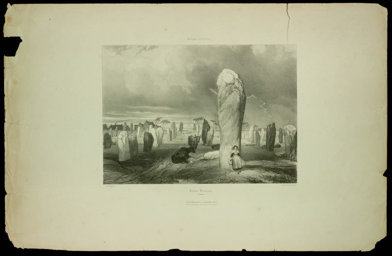 estampe Bretagne pittoresque.  Pierres Druidiques  de Carnac. 1985.51.368 Photo