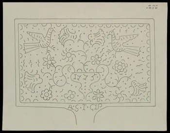 Caplain René ; Pierre Dourdaine estampe Relevé d'un décor de gaufrier rectangulaire Chartres 1938-1948 1985.51.38 Photo