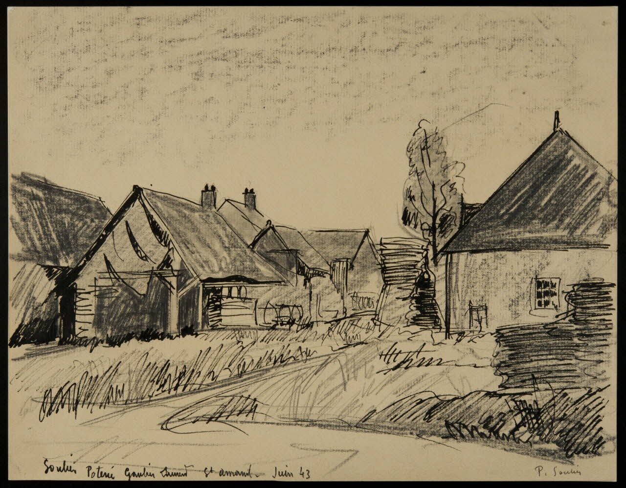 Pierre Soulier dessin Maison de potier à Saint-Amand-en-Puisaye Saint-Amand-en-Puisaye 1943 1985.51.383 Photo