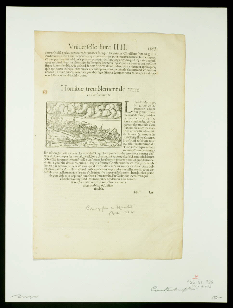 estampe Horrible tremblement de terre  en Constantinoble. 1985.51.386 Photo