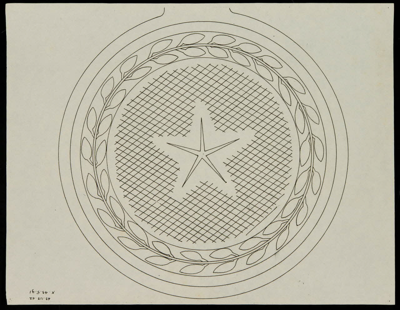 Caplain René ; Pierre Dourdaine estampe Relevé d'un décor de gaufrier circulaire Chartres 1938-1948 1985.51.40 Photo