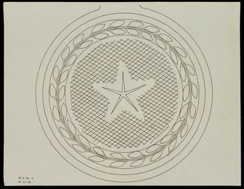 Caplain René ; Pierre Dourdaine estampe Relevé d'un décor de gaufrier circulaire Chartres 1938-1948 1985.51.40 Photo