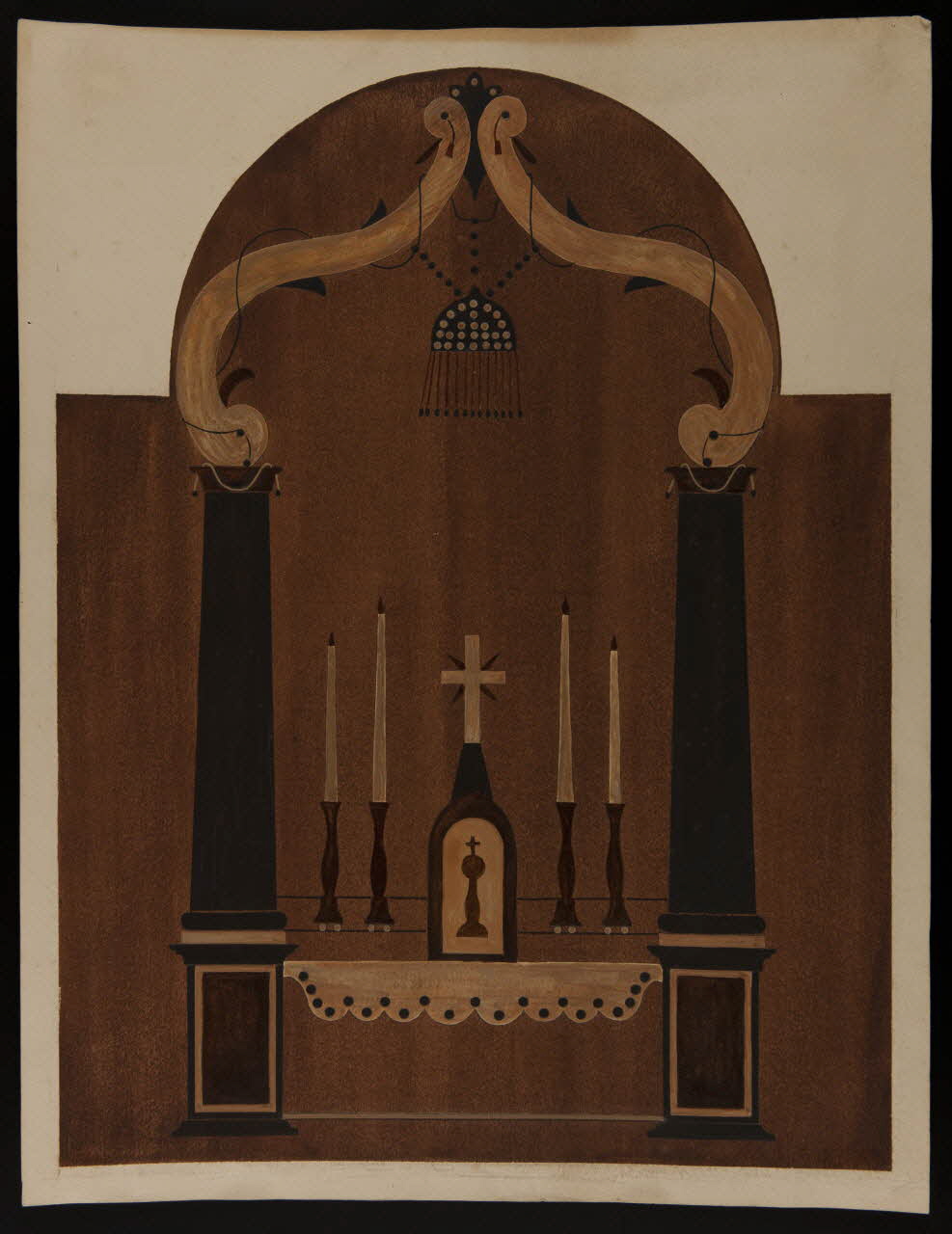 René Coz dessin Décor de boîte d'horloge 1938-1948 1985.51.408 Photo