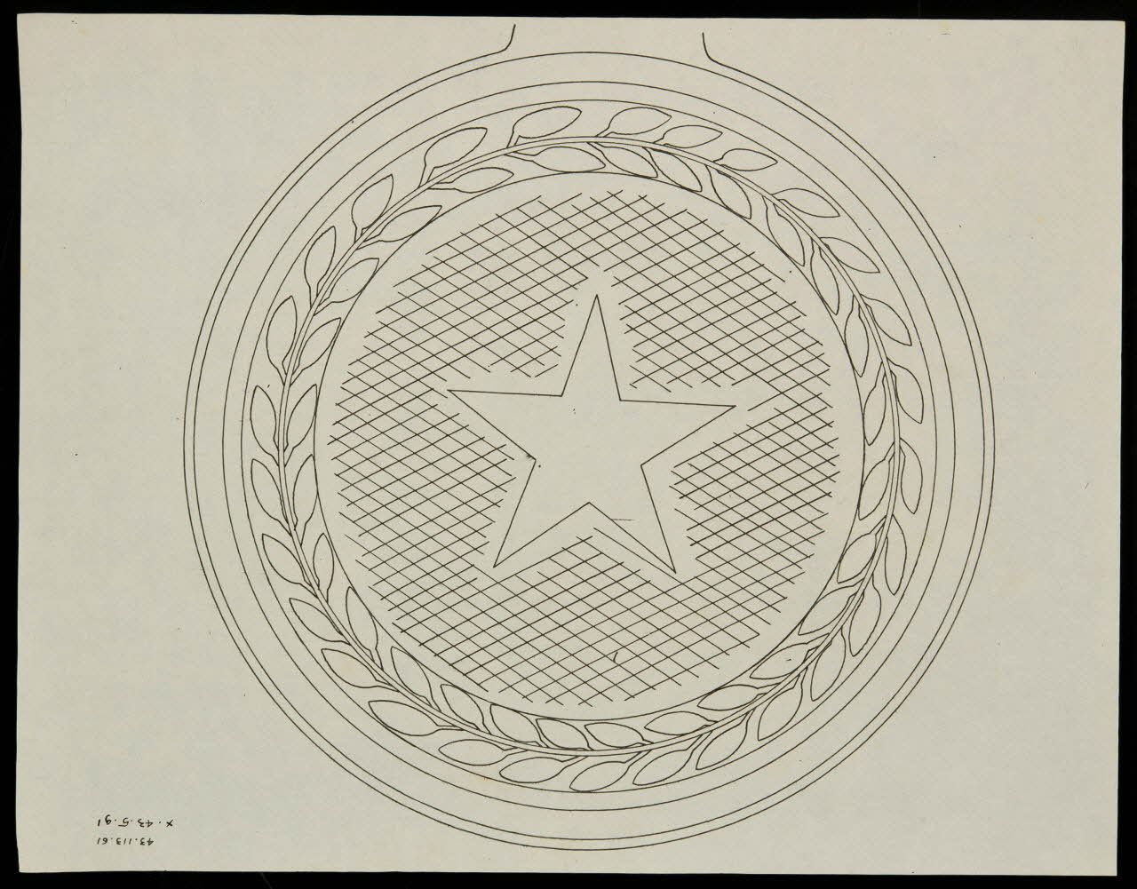 Caplain René ; Pierre Dourdaine estampe Relevé d'un décor de gaufrier circulaire Chartres 1938-1948 1985.51.41 Photo