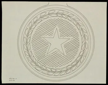 Caplain René ; Pierre Dourdaine estampe Relevé d'un décor de gaufrier circulaire Chartres 1938-1948 1985.51.41 Photo