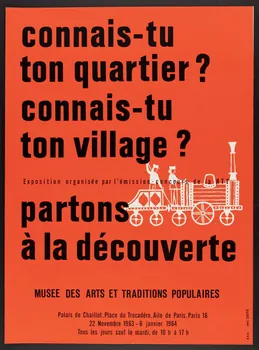 estampe connais-tu  ton quartier ?  connais-tu  ton village ?  partons  à la découverte  MUSEE DES ARTS ET TRADITIONS POPULAIRES 1963 1985.51.432 Photo