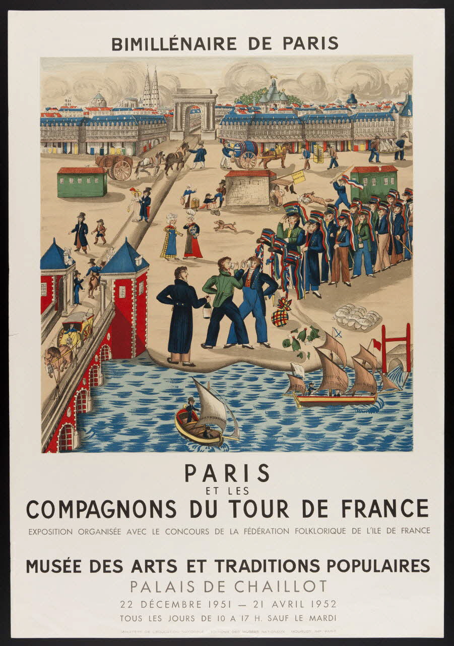 estampe PARIS  ET LES  COMPAGNONS DU TOUR DE FRANCE 1985.51.435 Photo