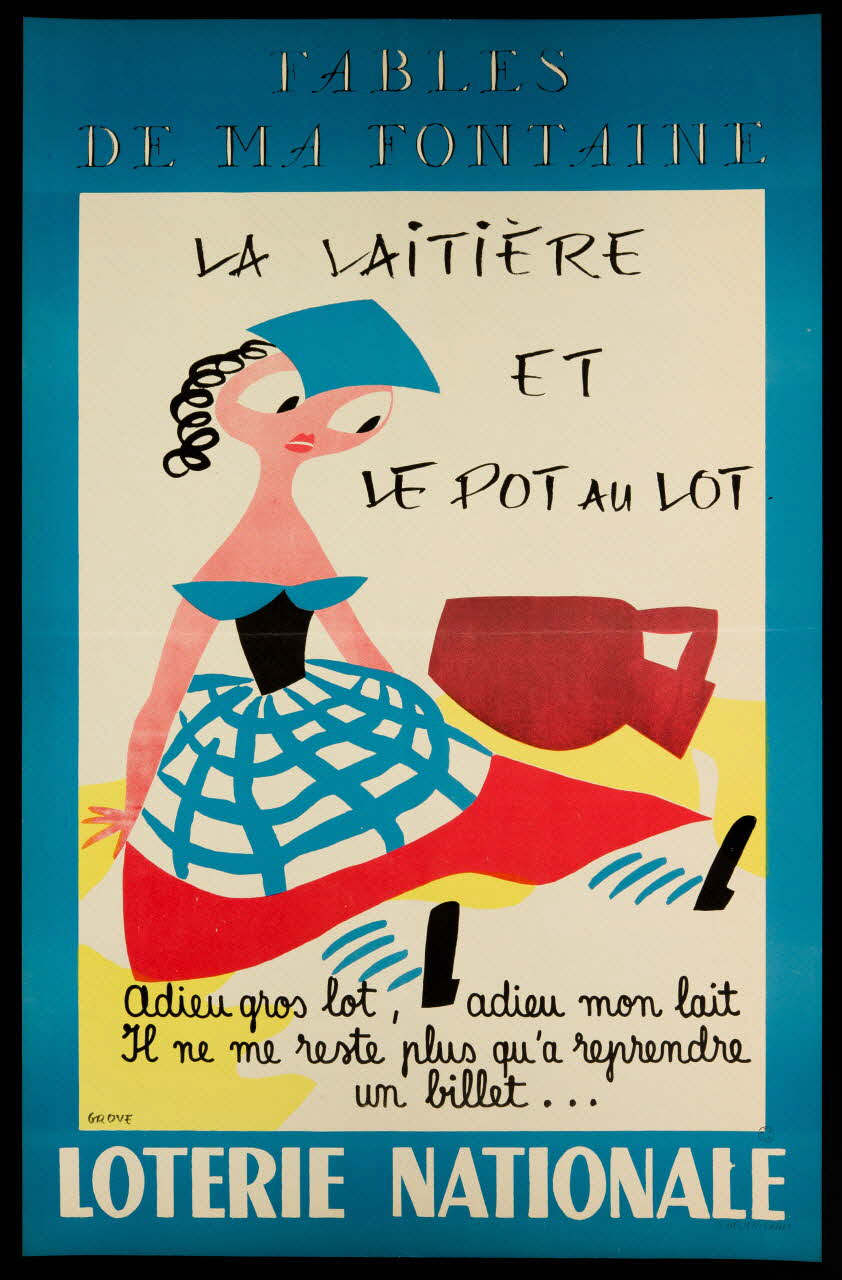 estampe LA LAITIERE  ET  LE POT AU LOT  LOTERIE NATIONALE 1985.51.459 Photo