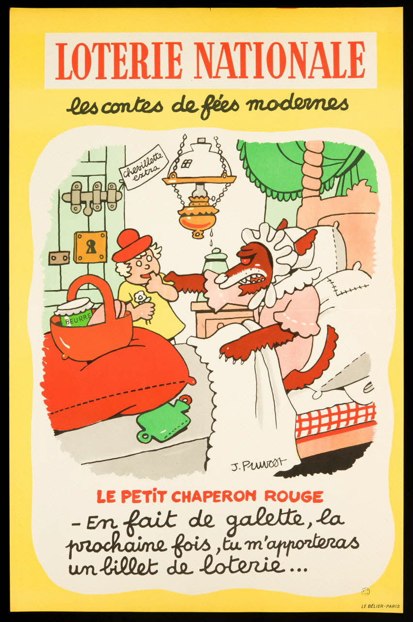 estampe LOTERIE NATIONALE  les contes de fées modernes  LE PETIT CHAPERON ROUGE France 1957 1985.51.466 Photo