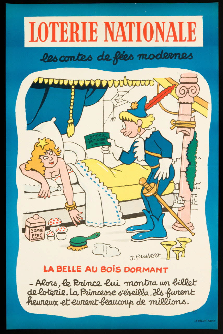 estampe LOTERIE NATIONALE  les contes de fées modernes  LA BELLE AUX BOIS DORMANT 1985.51.467 Photo