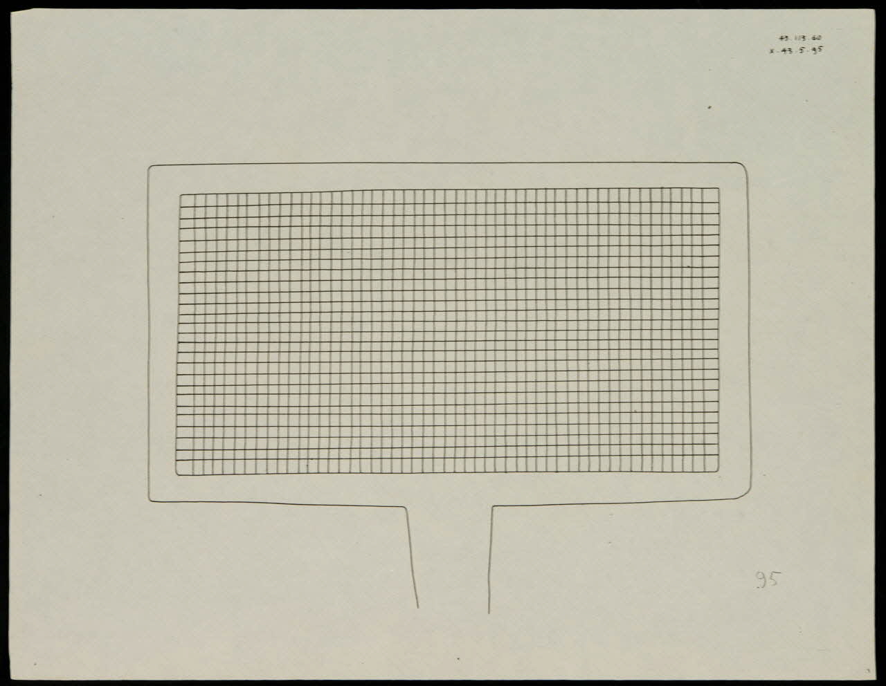 Caplain René ; Pierre Dourdaine estampe Relevé d'un décor de gaufrier rectangulaire Chartres 1938-1948 1985.51.47 Photo