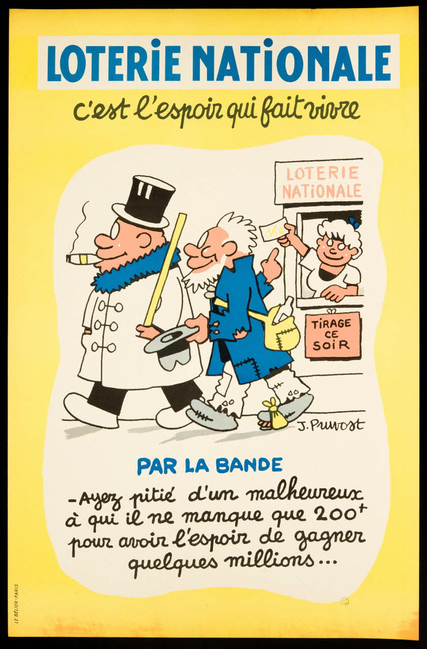 estampe LOTERIE NATIONALE  c'est l'espoir qui fait vivre 1985.51.474 Photo