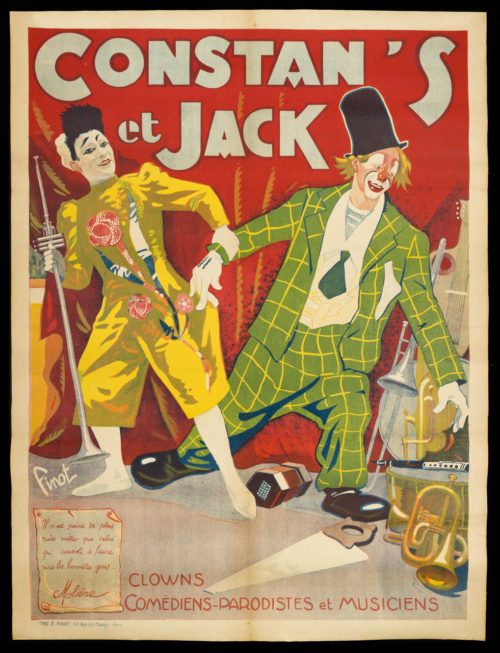 affiche CONSTAN'S  et JACK  CLOWNS  COMÉDIENS-PARODISTES ET MUSICIENS 1985.51.497 Photo