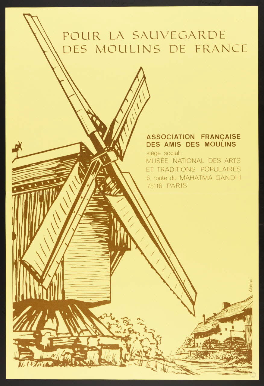 estampe POUR LA SAUVEGARDE  DES MOULINS DE FRANCE 1985.51.507 Photo
