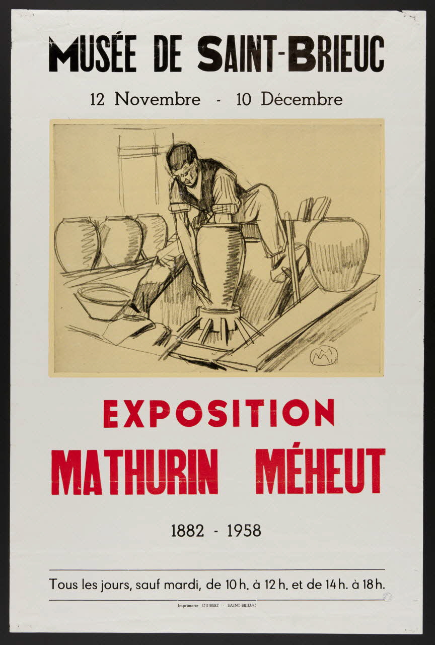 estampe MUSEE DE SAINT-BRIEUC  12 Novembre - 10 Décembre  EXPOSITION  MATHURIN MEHEUT  1882 - 1958 1985.51.536 Photo