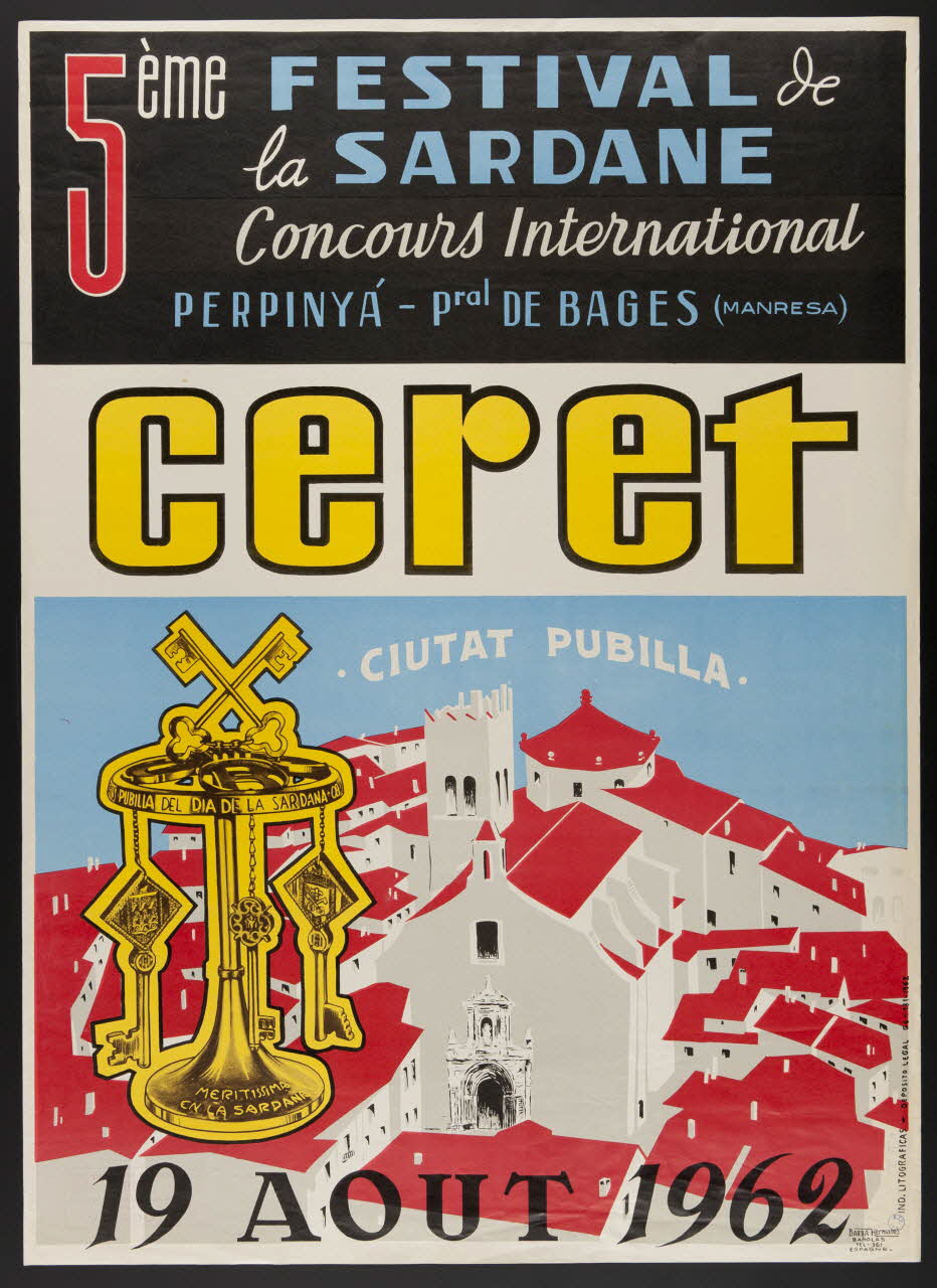 estampe 5ème FESTIVAL de  la SARDANE  Concours International  ceret  19 AOUT 1962 1985.51.538 Photo