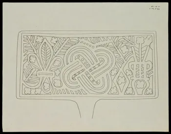 Caplain René ; Pierre Dourdaine estampe Relevé d'un décor de gaufrier rectangulaire Chartres 1938-1948 1985.51.54 Photo