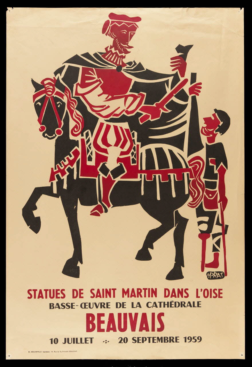 estampe STATUES DE SAINT MARTIN DANS L'OISE  BASSE-OEUVRE DE LA CATHEDRALE  BEAUVAIS 1985.51.540 Photo