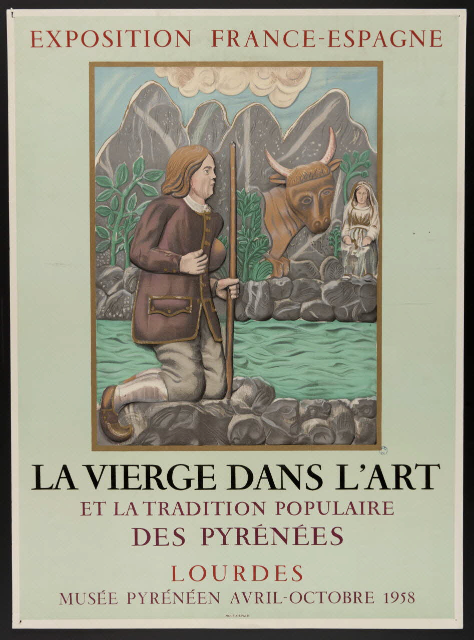 estampe EXPOSITION FRANCE-ESPAGNE  LA VIERGE DANS L'ART  ET LA TRADITION POPULAIRE  DES PYRENEES  LOURDES  MUSEE PYRENEEN AVRIL-OCTOBRE 1958 1985.51.550 Photo