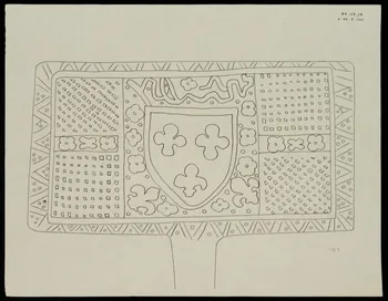 Caplain René ; Pierre Dourdaine estampe Relevé d'un décor de gaufrier rectangulaire Chartres 1938-1948 1985.51.57 Photo