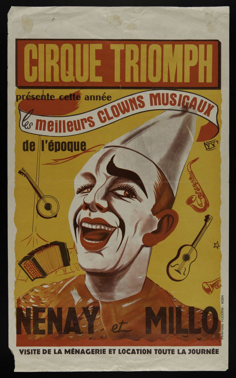 affiche CIRQUE TRIOMPH  présente cette année  les meilleurs CLOWNS MUSICAUX 1985.51.578 Photo
