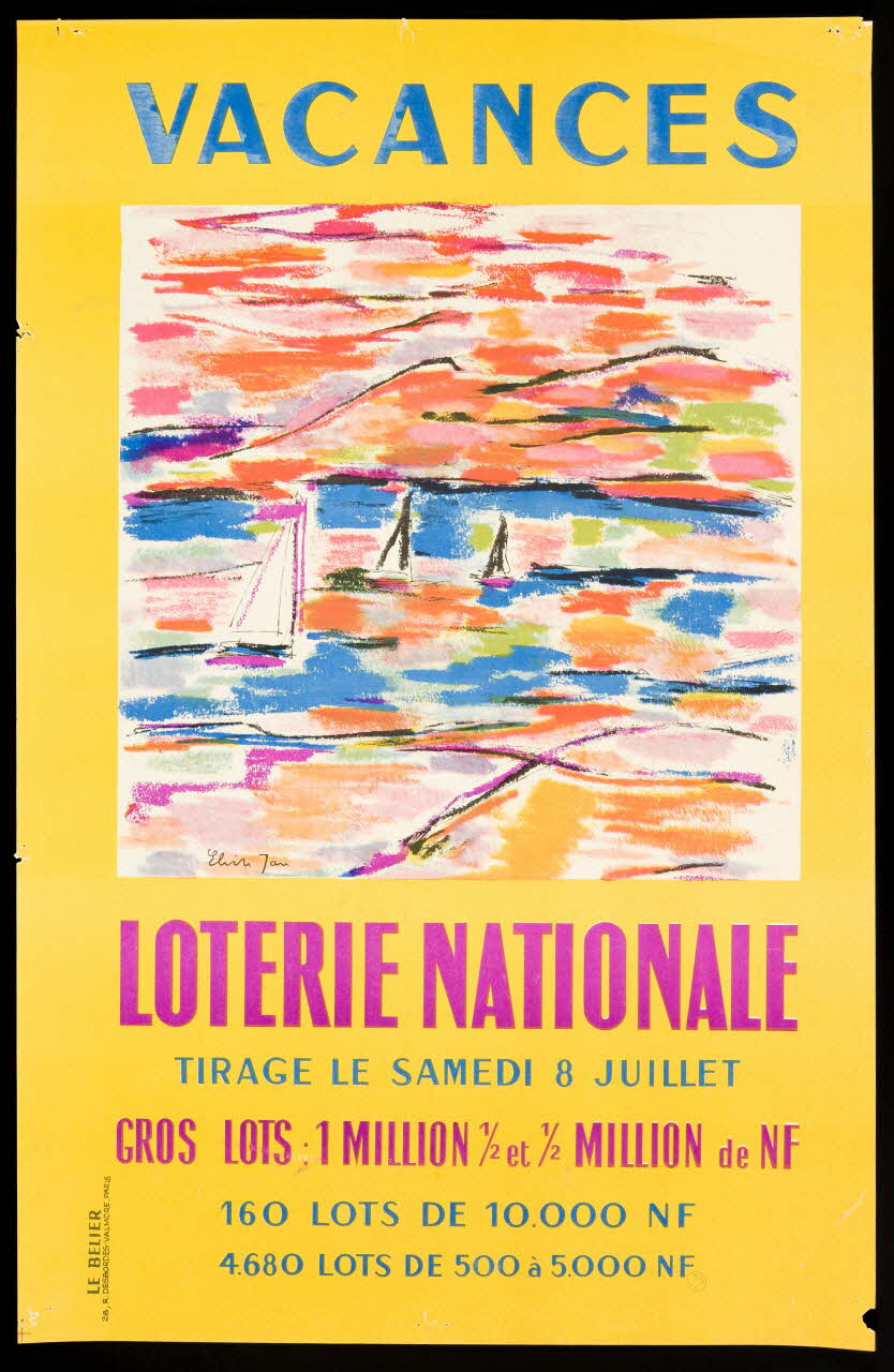 estampe VACANCES  LOTERIE NATIONALE 1985.51.587 Photo