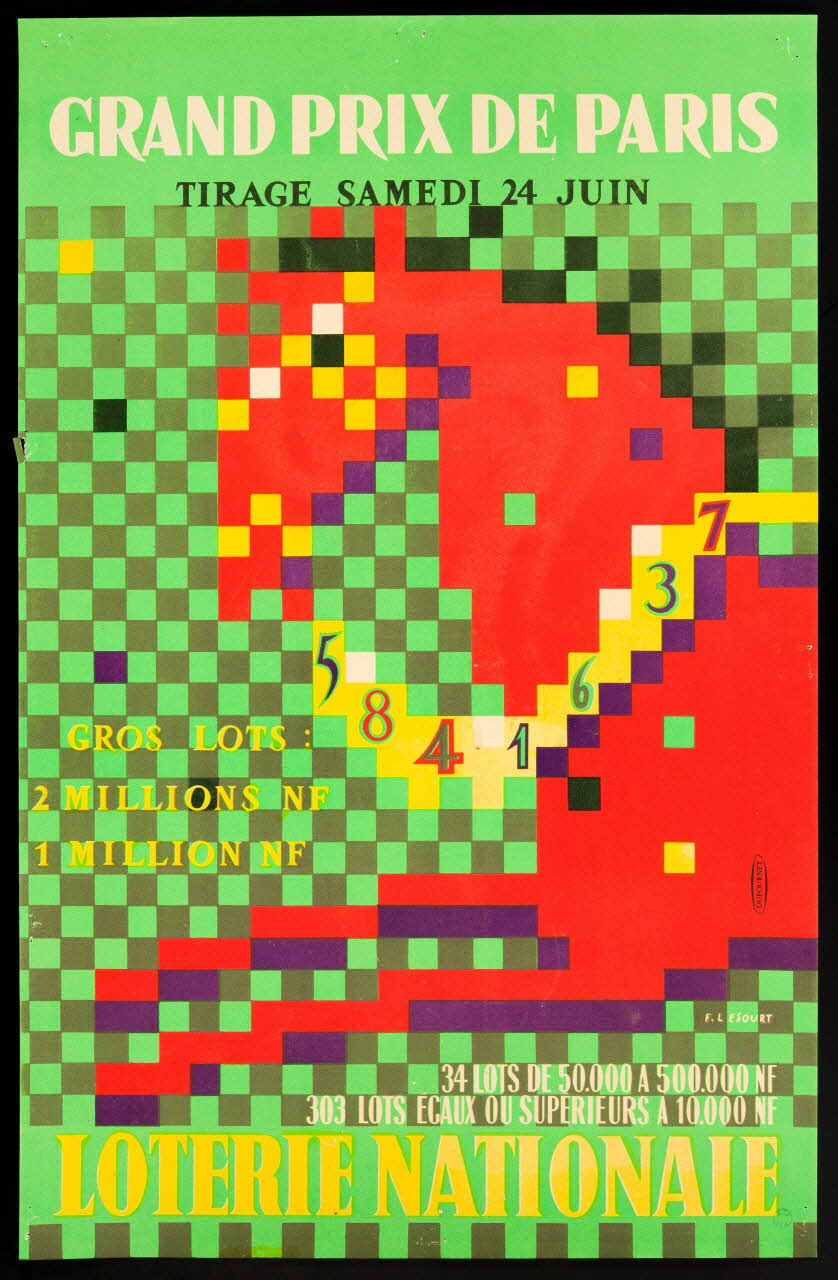 estampe GRAND PRIX DE PARIS  LOTERIE NATIONALE 1985.51.588 Photo