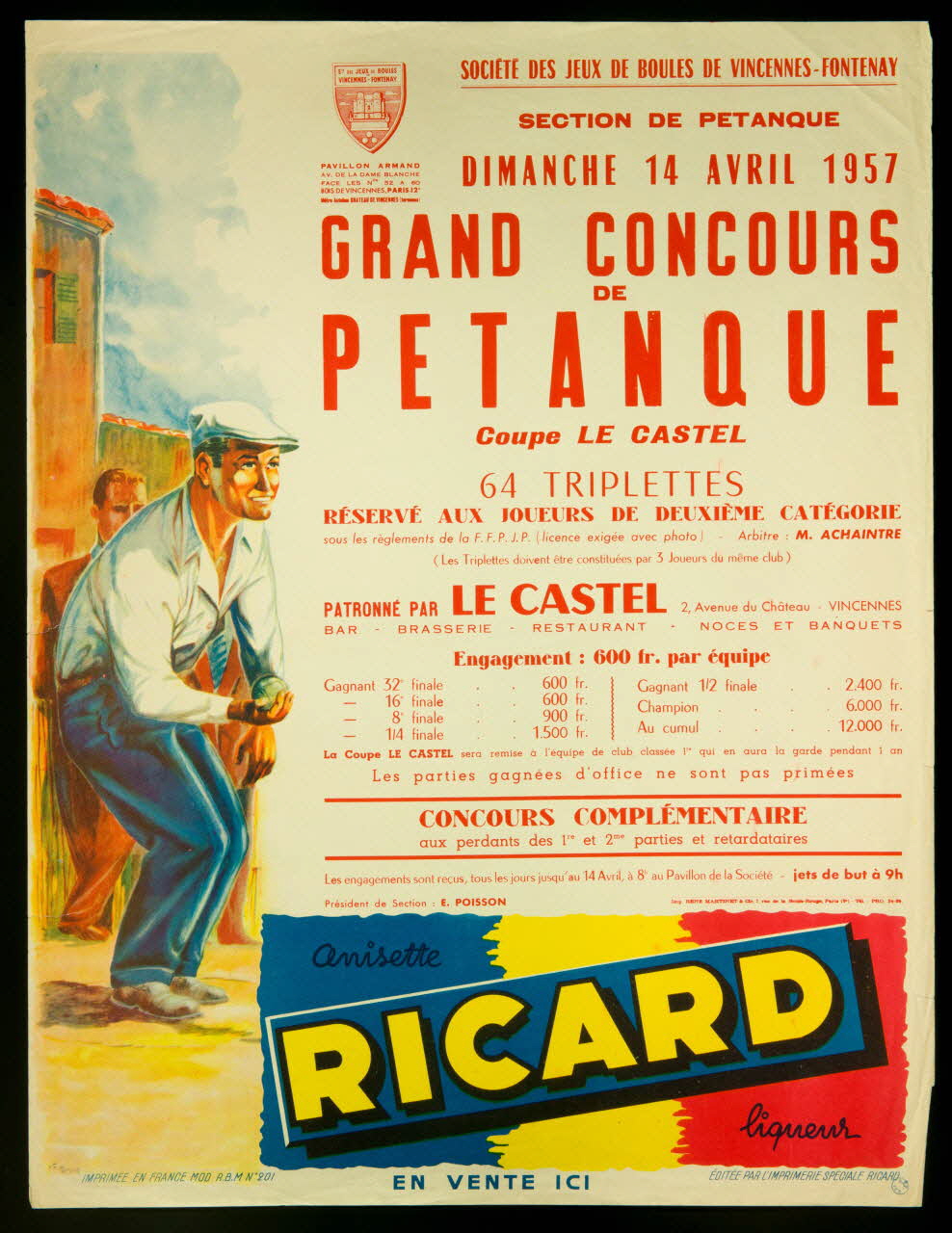 estampe GRAND CONCOURS  DE  PETANQUE 1985.51.597 Photo