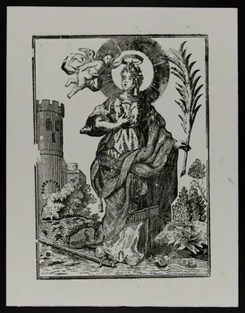 estampe Sainte couronnée par un ange 1985.51.624.3 Photo