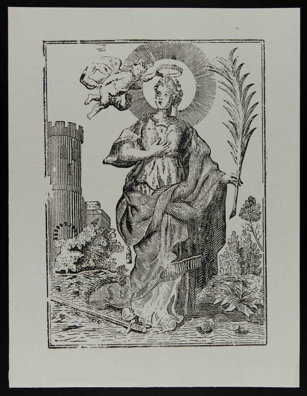 estampe Sainte couronnée par un ange 1985.51.624.4 Photo