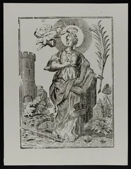 estampe Sainte couronnée par un ange 1985.51.624.4 Photo