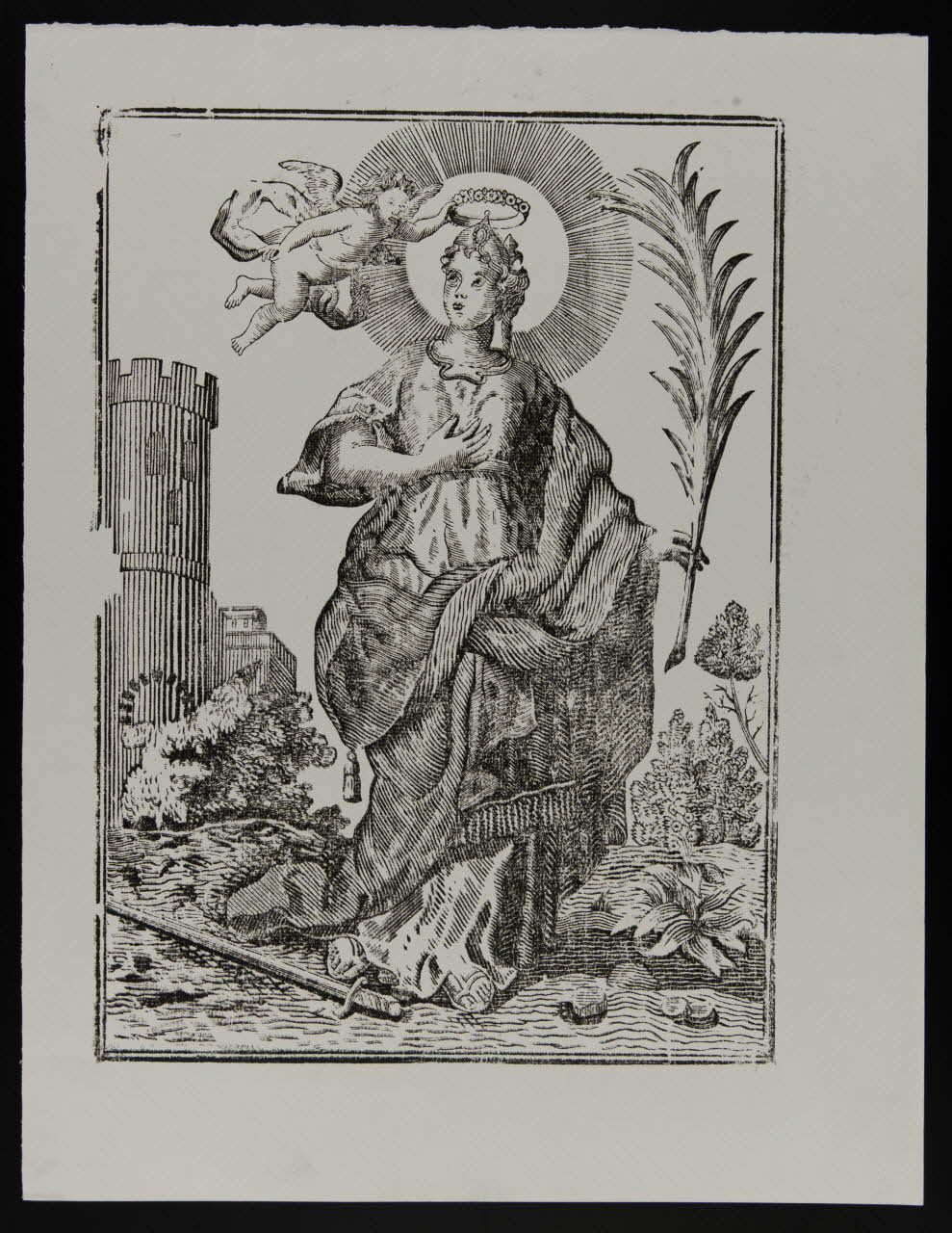 estampe Sainte couronnée par un ange 1985.51.624.5 Photo