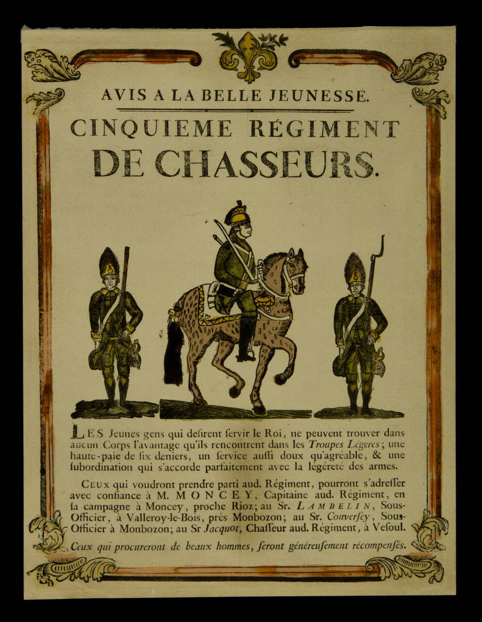 estampe CINQUIEME REGIMENT  DE CHASSEURS. 1985.51.642 Photo