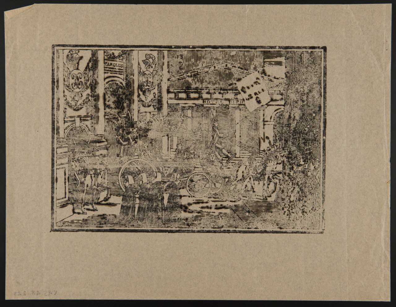 estampe Passage d'un carrosse devant l'Hôtel Dieu 1985.51.643 Photo