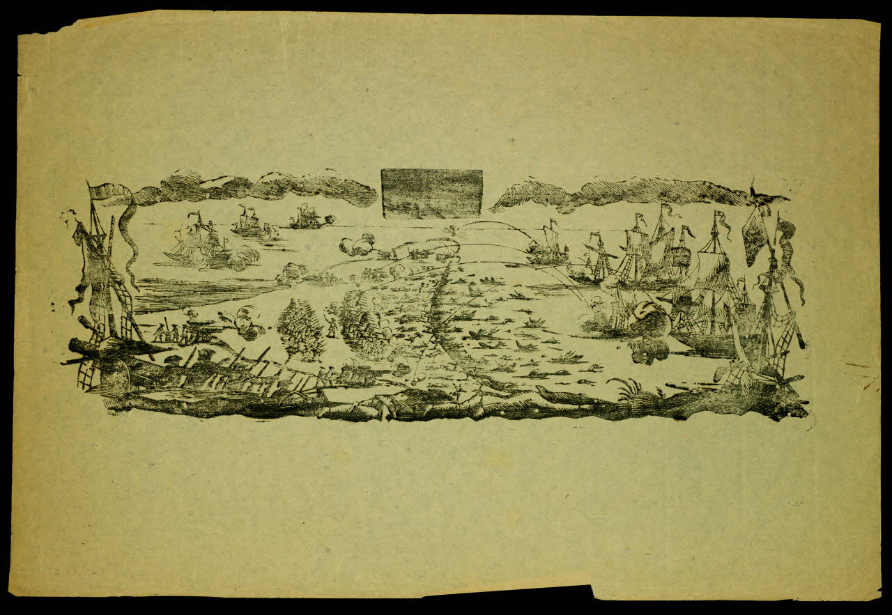 calendrier Scène de bataille entre infanterie et marine 1985.51.644 Photo