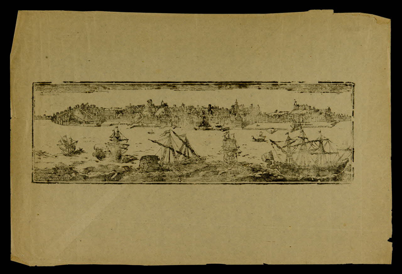 calendrier (?) Vue d'un port 1985.51.646 Photo