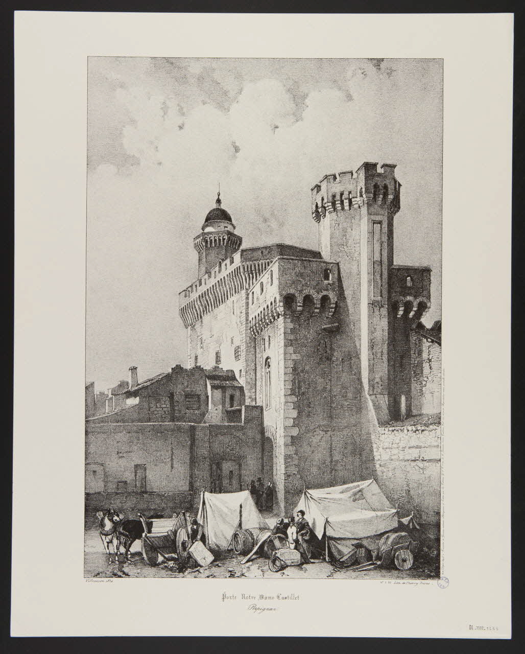 estampe Porte Notre Dame Castillet.  Perpignan. 1985.51.657 Photo