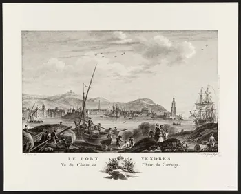 estampe LE PORT VENDRES  Vu du Côteau de l'Anse du Carénage. 1985.51.658 Photo