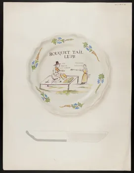Alliot René ; Jean-Henri Gaudron dessin Plat patronymique 1943 1985.51.7 Photo