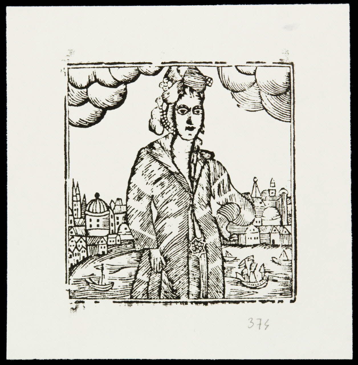 estampe Femme devant un port 1985.51.712.3 Photo