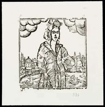 estampe Femme devant un port 1985.51.712.3 Photo