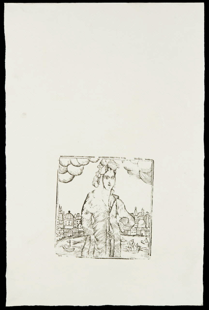 estampe Femme devant un port 1985.51.712.5 Photo