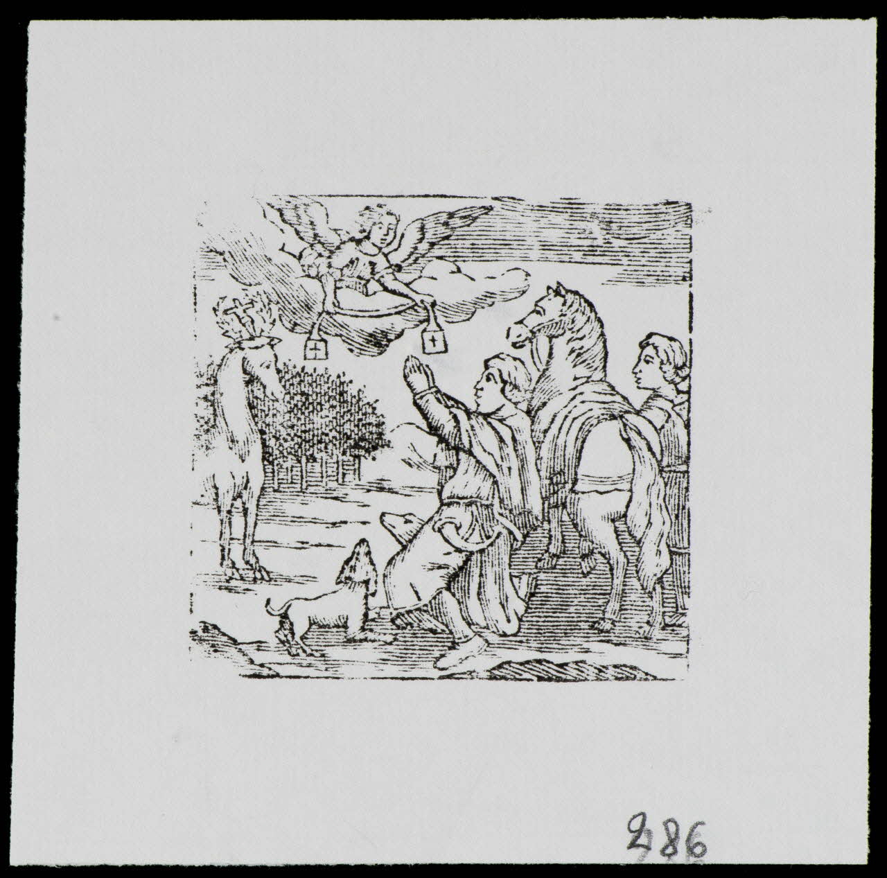 estampe Apparition d'un ange au dessus d'un homme 1985.51.713.1 Photo